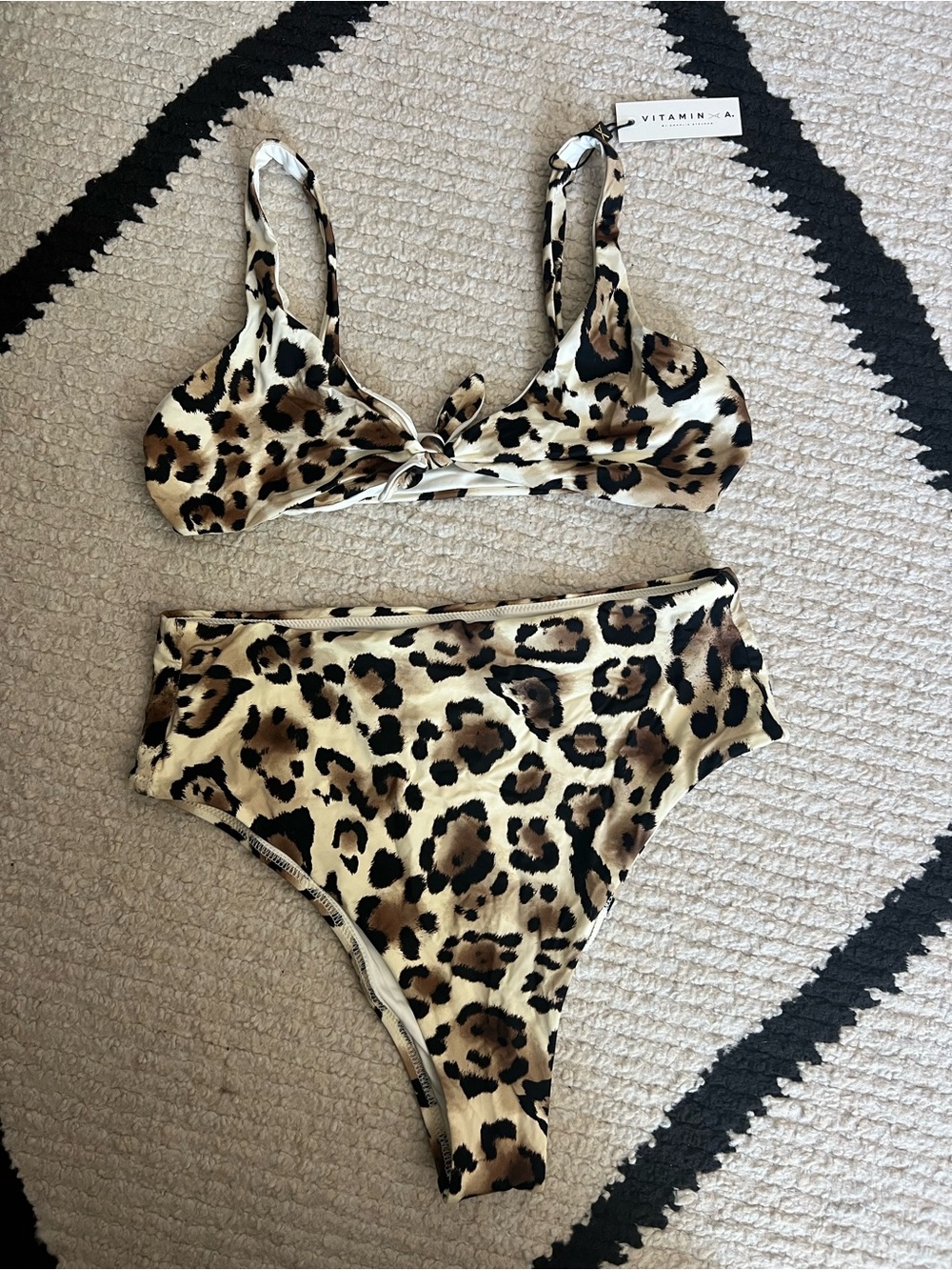 Vitamin A Leopard Print Bikini in Brown and Black